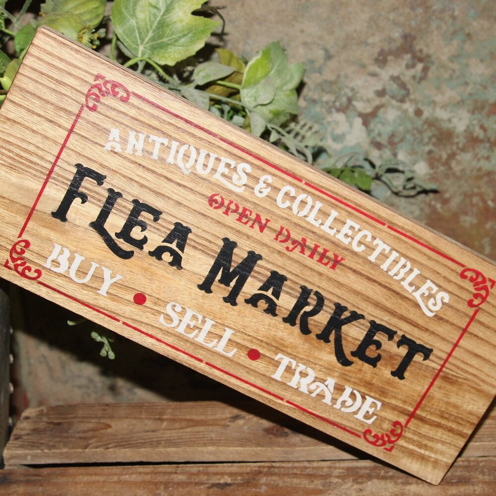 NEW Rustic French Country Farmhouse FLEA MARKET Wall Decor Sign